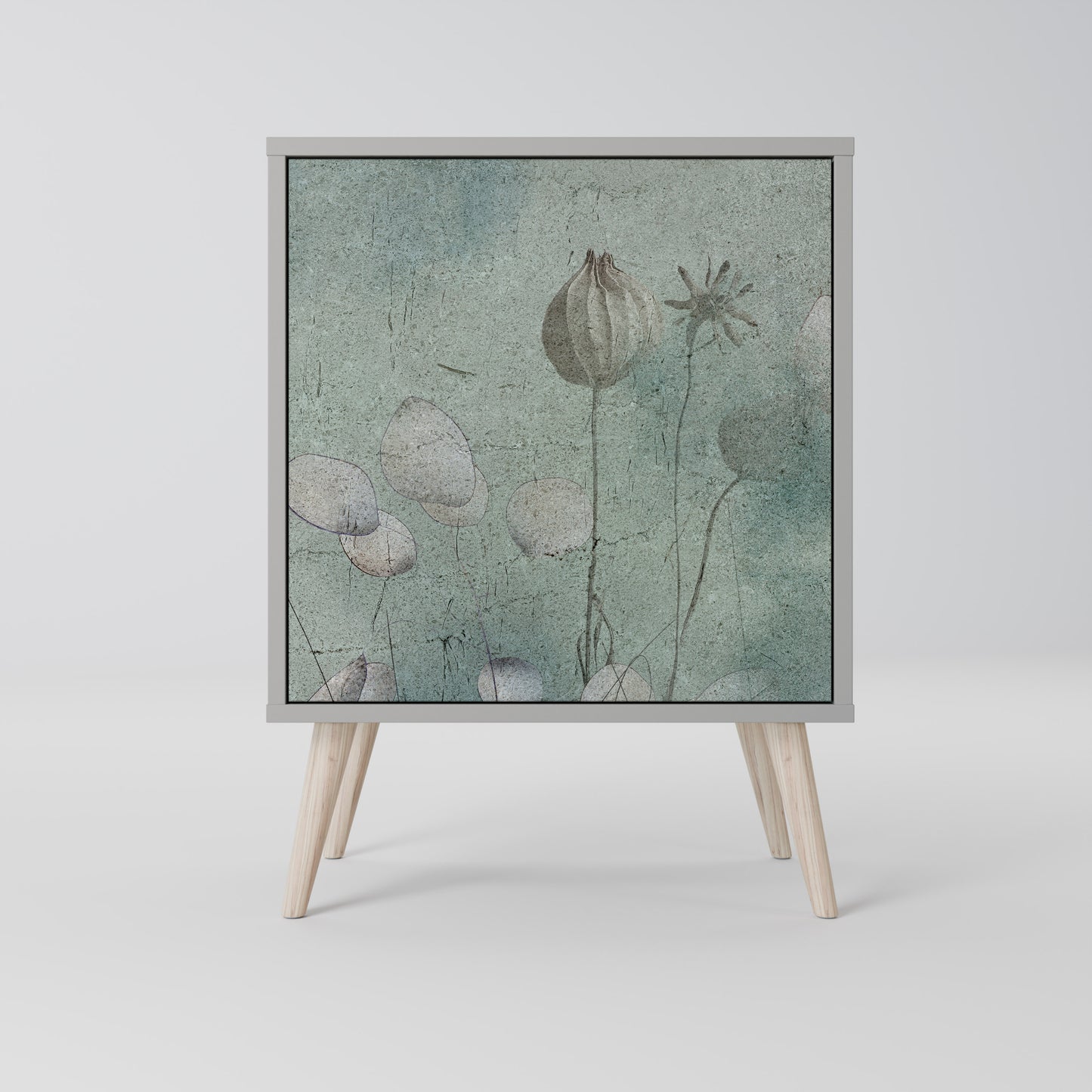 Credenza NIGHT LADY a 1 anta con finitura grigia