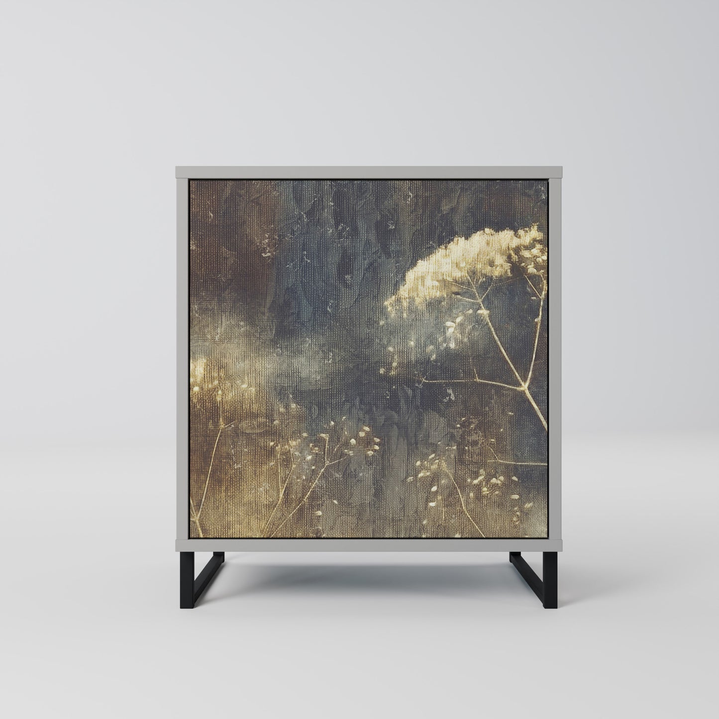 Credenza GENTLE POWER a 1 anta con finitura grigia