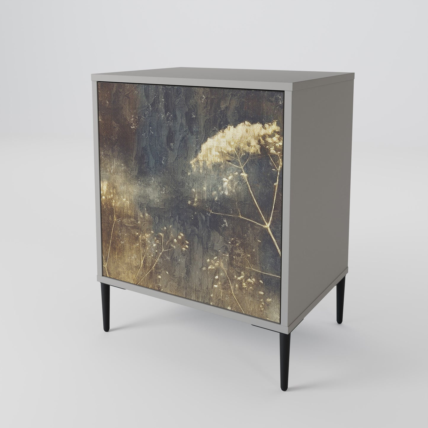 Credenza GENTLE POWER a 1 anta con finitura grigia