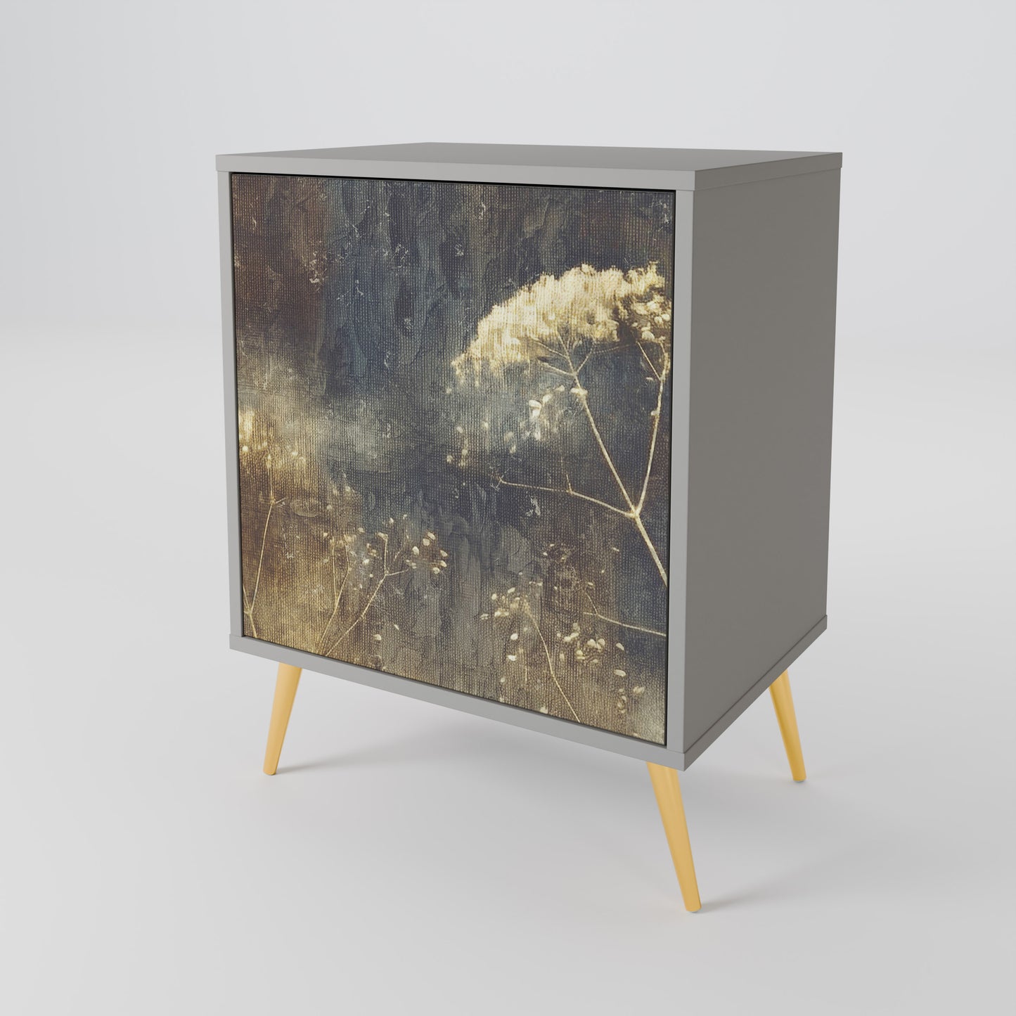 Credenza GENTLE POWER a 1 anta con finitura grigia