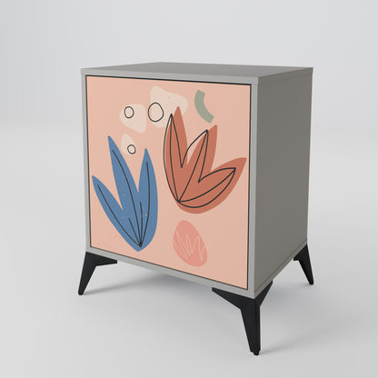 PASTEL DESTINY 1-Door Sideboard in Grey Finish