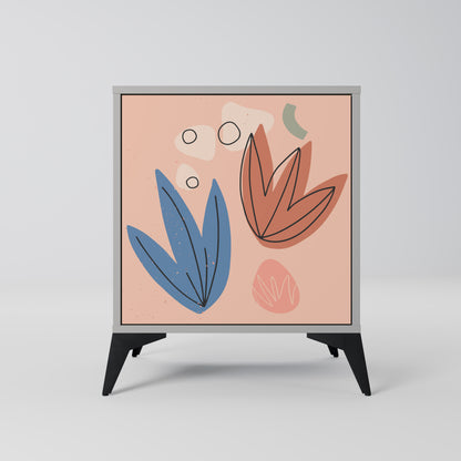 PASTEL DESTINY 1-Door Sideboard in Grey Finish