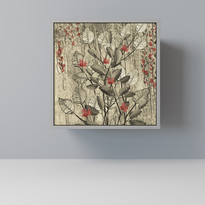 HERBAL GRACE 1-Door Sideboard in Grey Finish