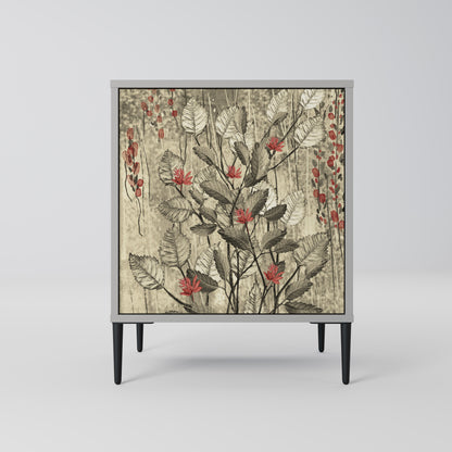 HERBAL GRACE 1-Door Sideboard in Grey Finish