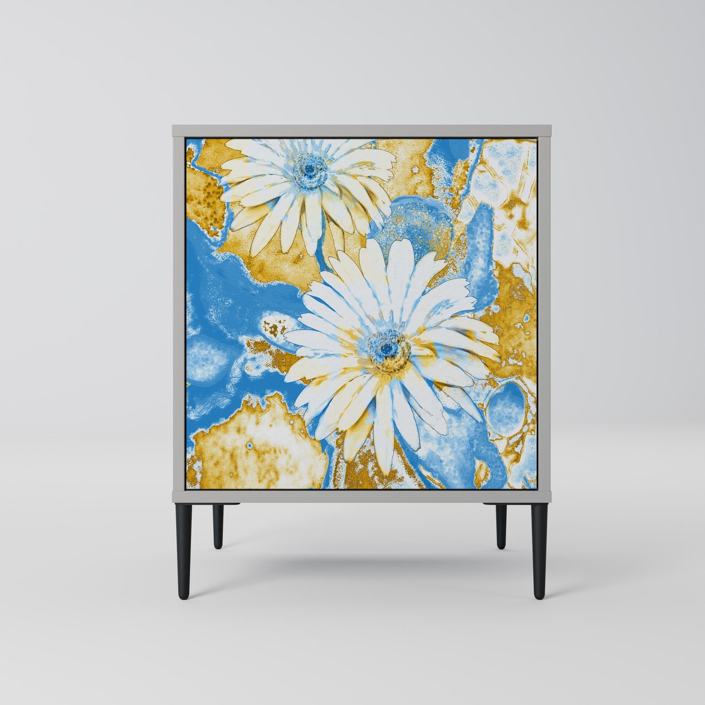 DAISY LUXE 1-Door Sideboard in Grey Finish