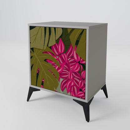 Credenza TROPICAL BEAUTY a 1 anta con finitura grigia