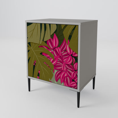 Credenza TROPICAL BEAUTY a 1 anta con finitura grigia