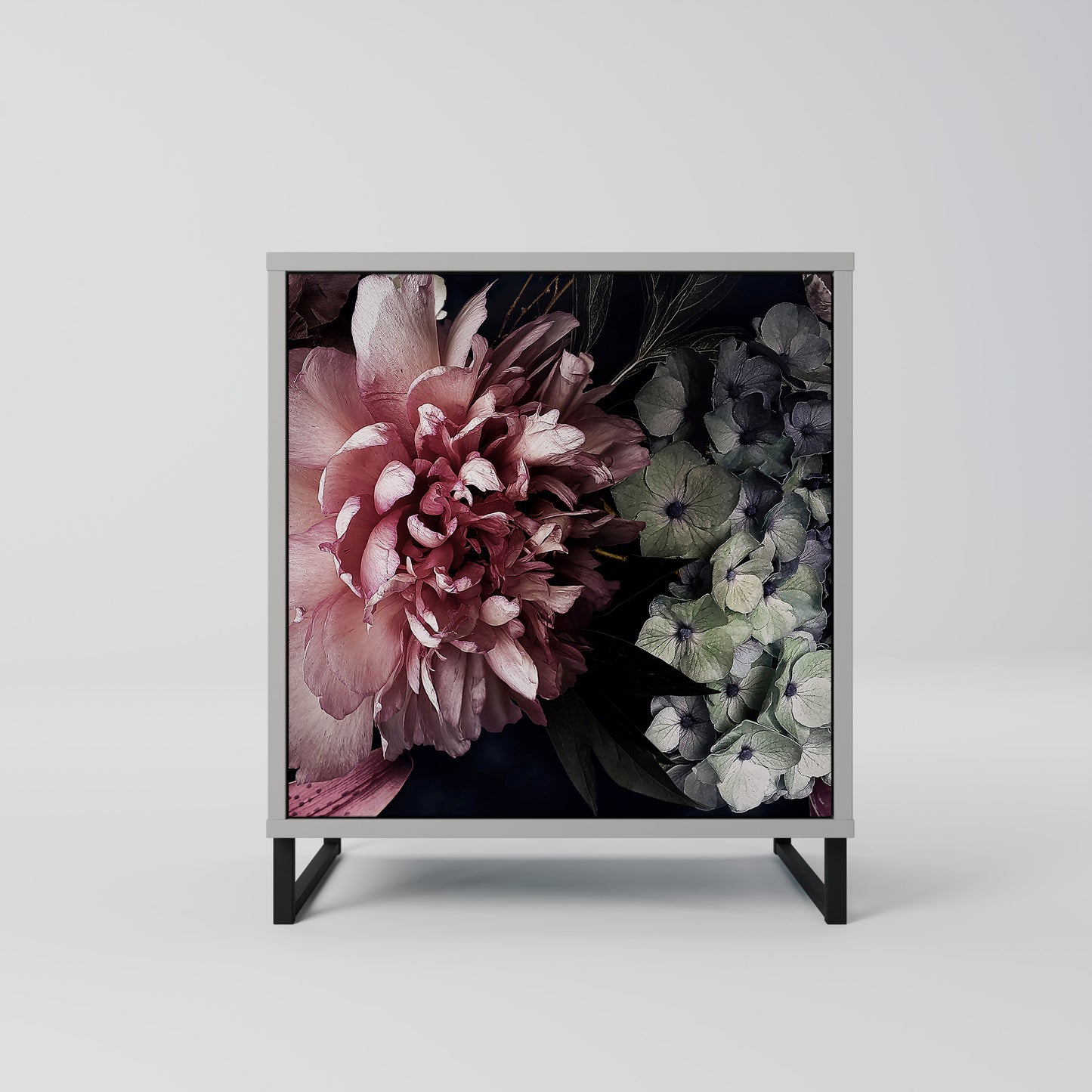 Credenza a 1 anta PURE BLOSSOM in finitura grigia