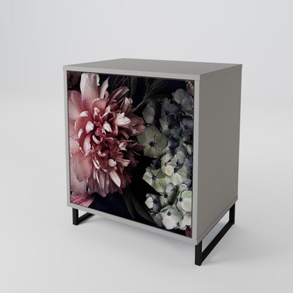 Credenza a 1 anta PURE BLOSSOM in finitura grigia