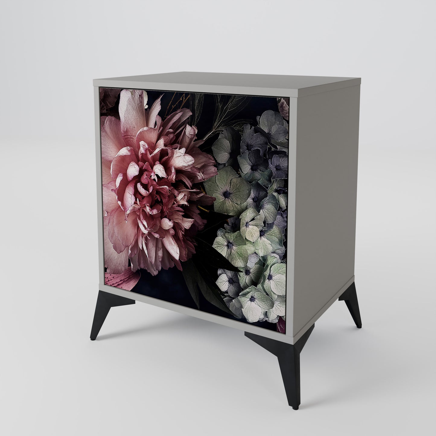Credenza a 1 anta PURE BLOSSOM in finitura grigia
