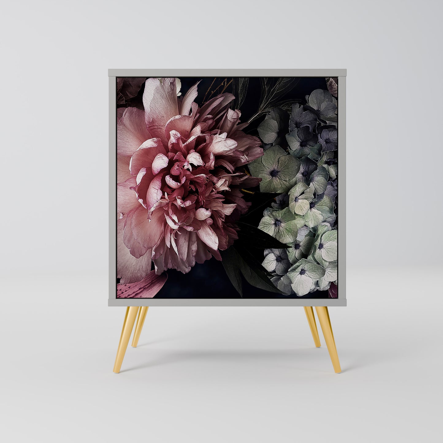 Credenza a 1 anta PURE BLOSSOM in finitura grigia