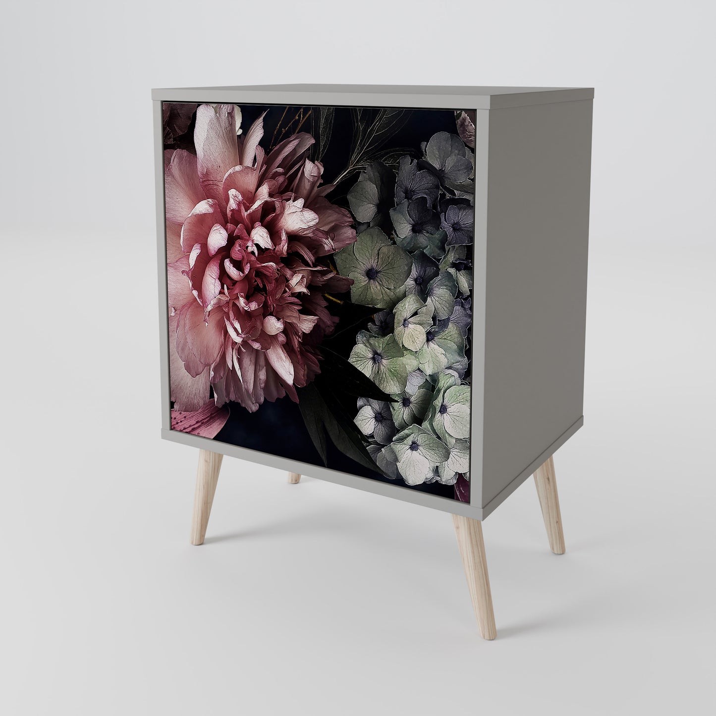 Credenza a 1 anta PURE BLOSSOM in finitura grigia
