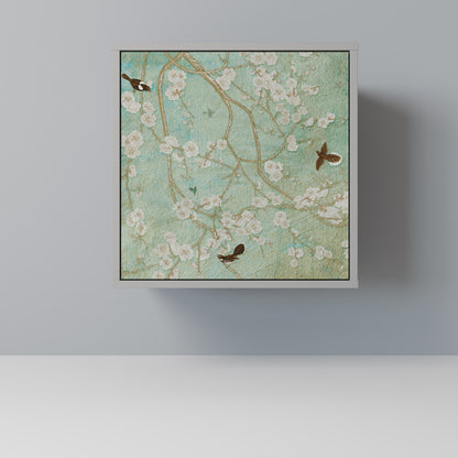 BLOOMING CHARM 1-Door Sideboard in Grey Finish