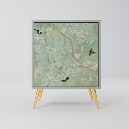 BLOOMING CHARM 1-Door Sideboard in Grey Finish