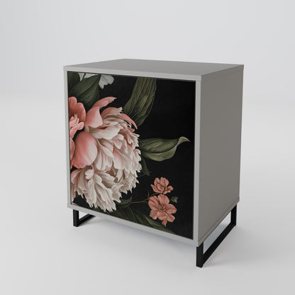 LUSH ELEGANCE 1-Door Sideboard in Grey Finish