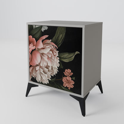 LUSH ELEGANCE 1-Door Sideboard in Grey Finish