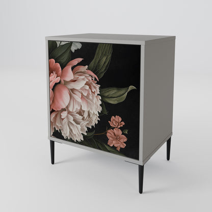 LUSH ELEGANCE 1-Door Sideboard in Grey Finish