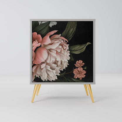 LUSH ELEGANCE 1-Door Sideboard in Grey Finish