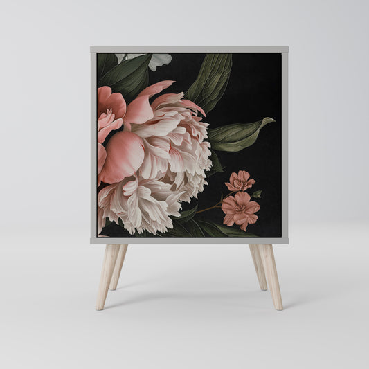 LUSH ELEGANCE 1-Door Sideboard in Grey Finish