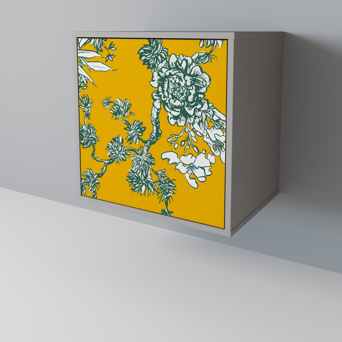 Credenza YELLOW CHINOISERIE a 1 anta con finitura grigia