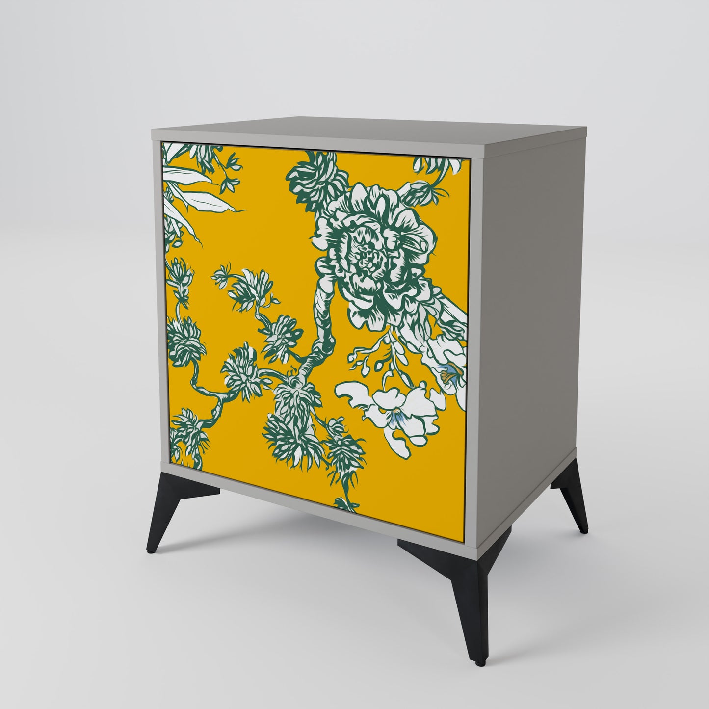 Credenza YELLOW CHINOISERIE a 1 anta con finitura grigia