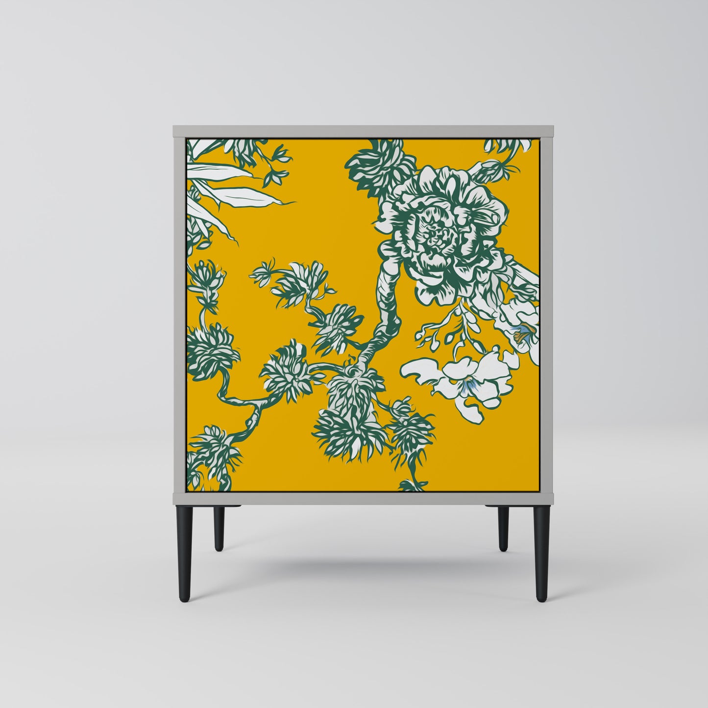 Credenza YELLOW CHINOISERIE a 1 anta con finitura grigia