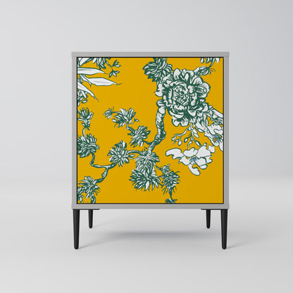 Credenza YELLOW CHINOISERIE a 1 anta con finitura grigia