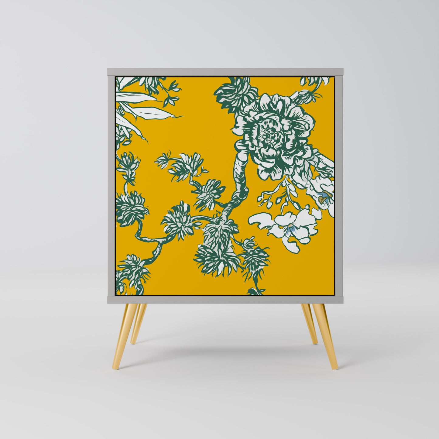 Credenza YELLOW CHINOISERIE a 1 anta con finitura grigia