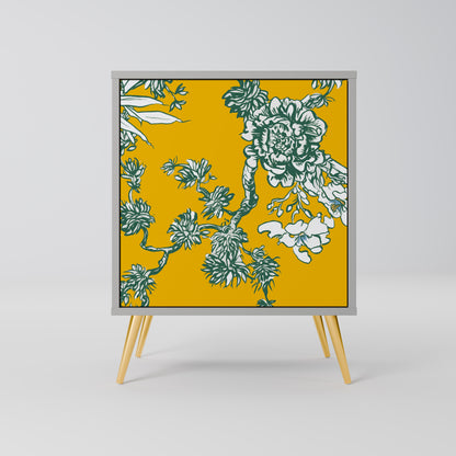 Credenza YELLOW CHINOISERIE a 1 anta con finitura grigia