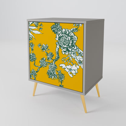 Credenza YELLOW CHINOISERIE a 1 anta con finitura grigia