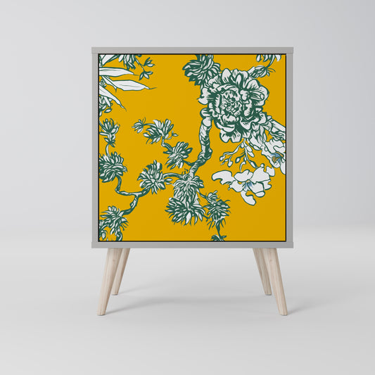 Credenza YELLOW CHINOISERIE a 1 anta con finitura grigia