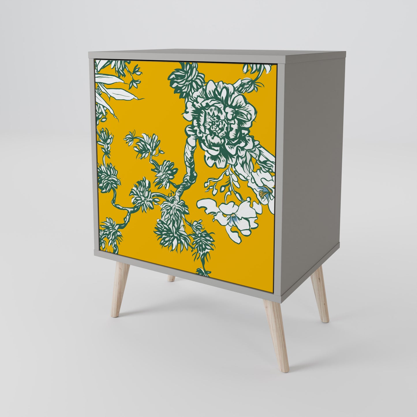 Credenza YELLOW CHINOISERIE a 1 anta con finitura grigia