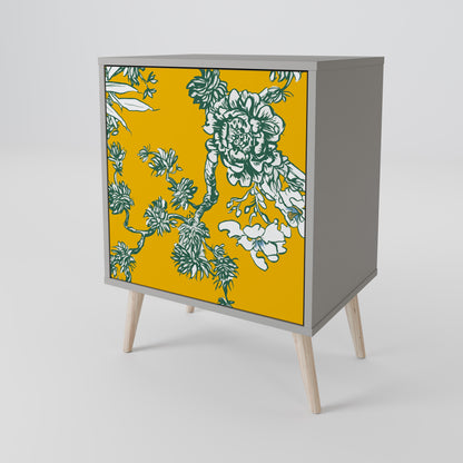 Credenza YELLOW CHINOISERIE a 1 anta con finitura grigia