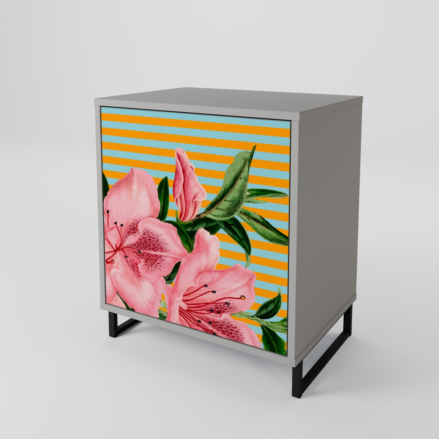 FRAGILE BEAUTY 1-Door Sideboard in Grey Finish