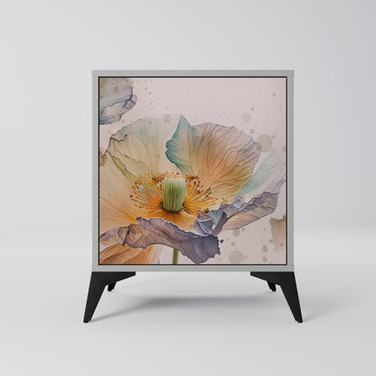 Credenza SOFTEN POPPY a 1 anta con finitura grigia