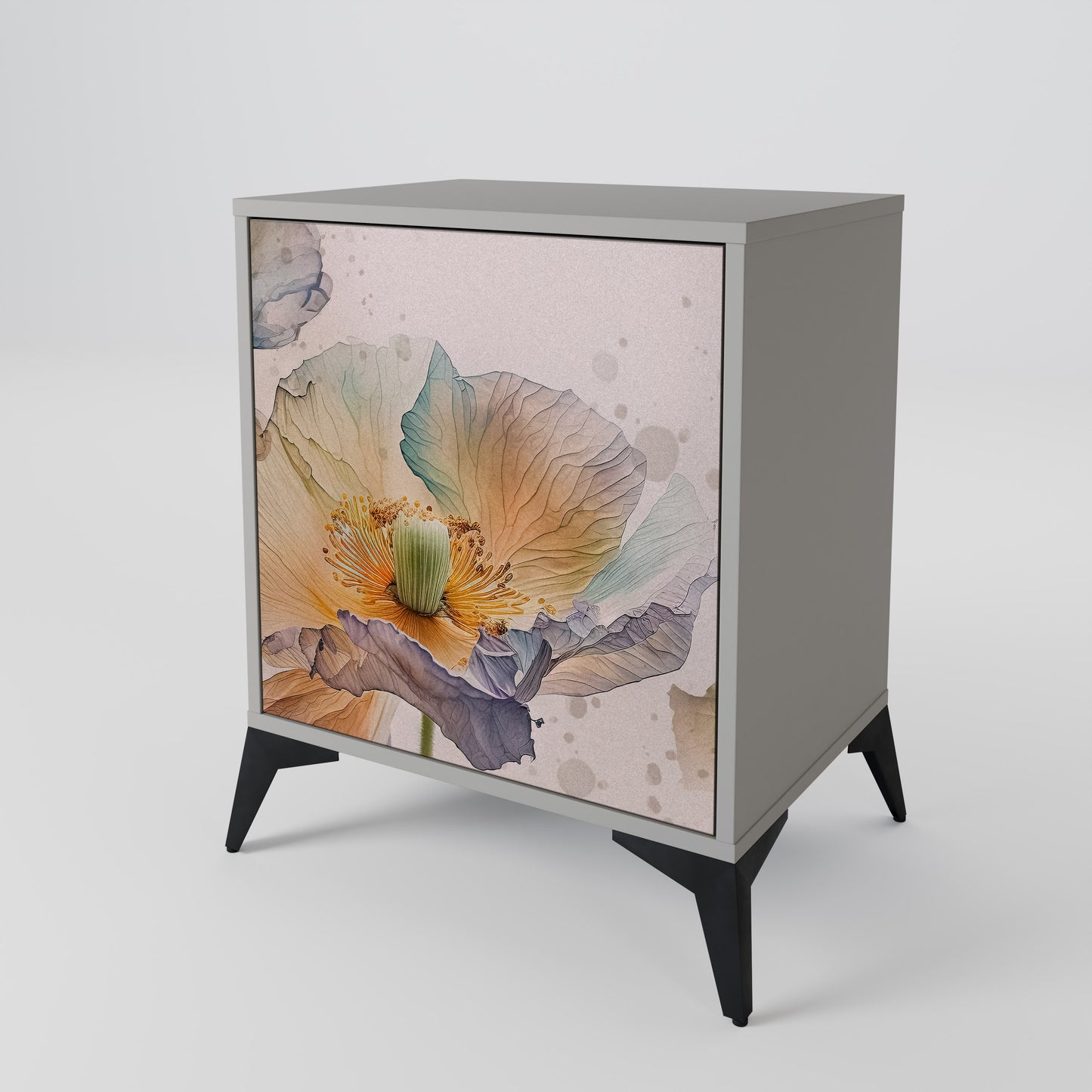 Credenza SOFTEN POPPY a 1 anta con finitura grigia