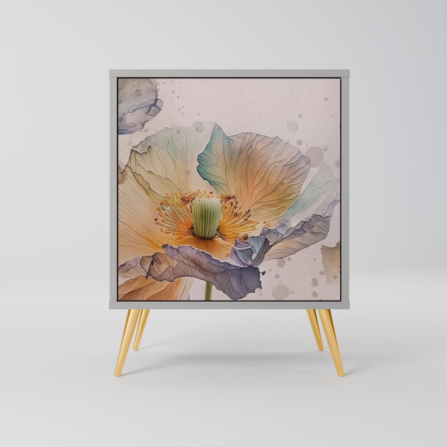 Credenza SOFTEN POPPY a 1 anta con finitura grigia