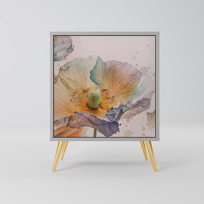 Credenza SOFTEN POPPY a 1 anta con finitura grigia