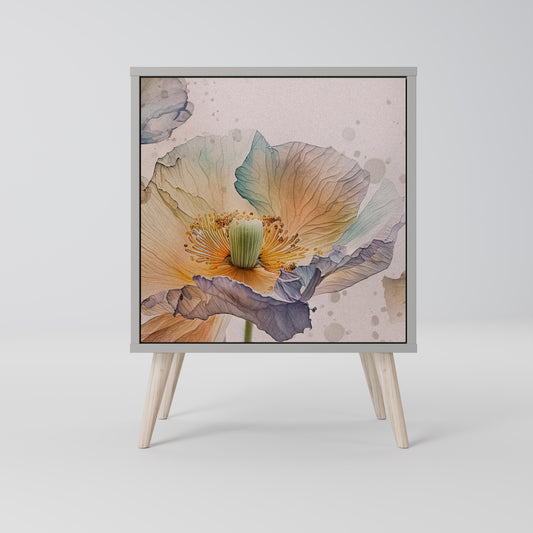 Credenza SOFTEN POPPY a 1 anta con finitura grigia