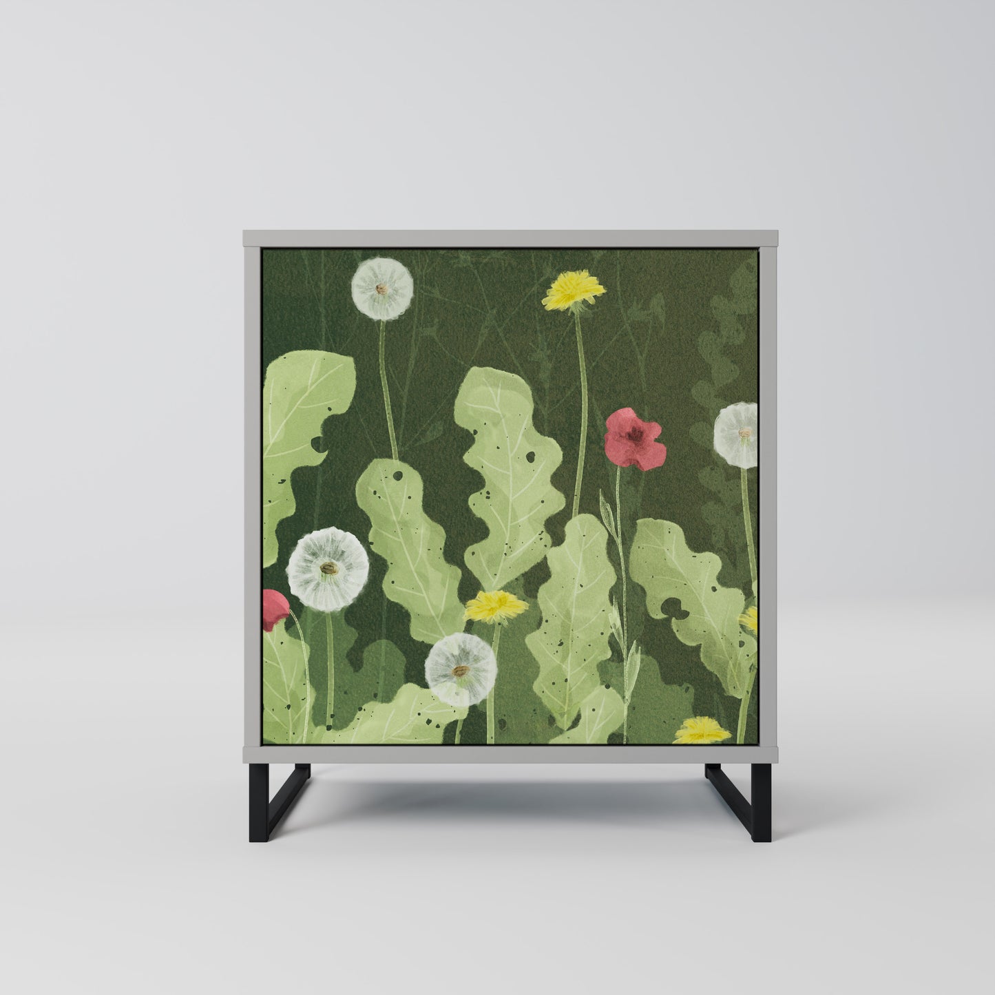 DANDELION AMUSE 1-Door Sideboard in Grey Finish