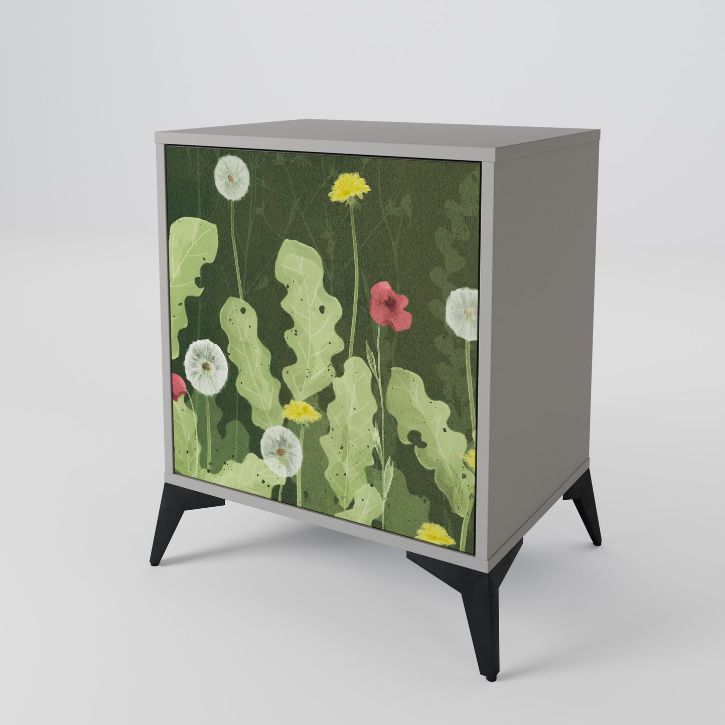 DANDELION AMUSE 1-Door Sideboard in Grey Finish