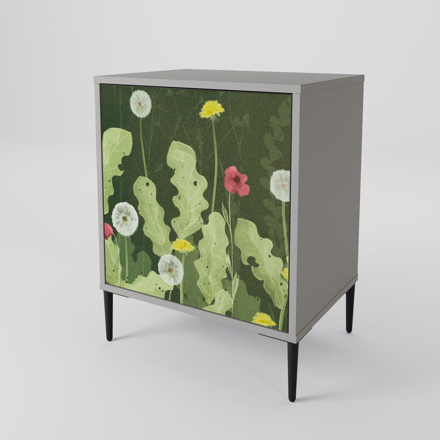 DANDELION AMUSE 1-Door Sideboard in Grey Finish