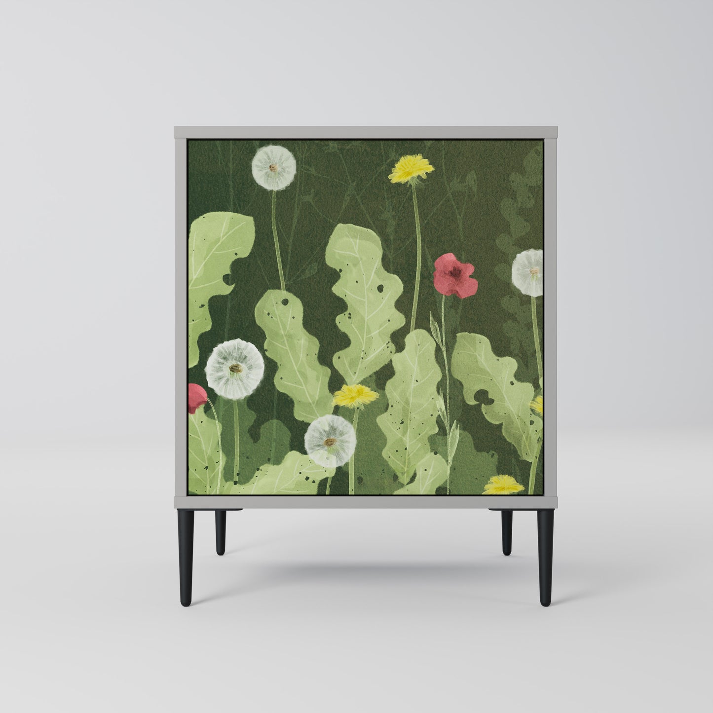DANDELION AMUSE 1-Door Sideboard in Grey Finish