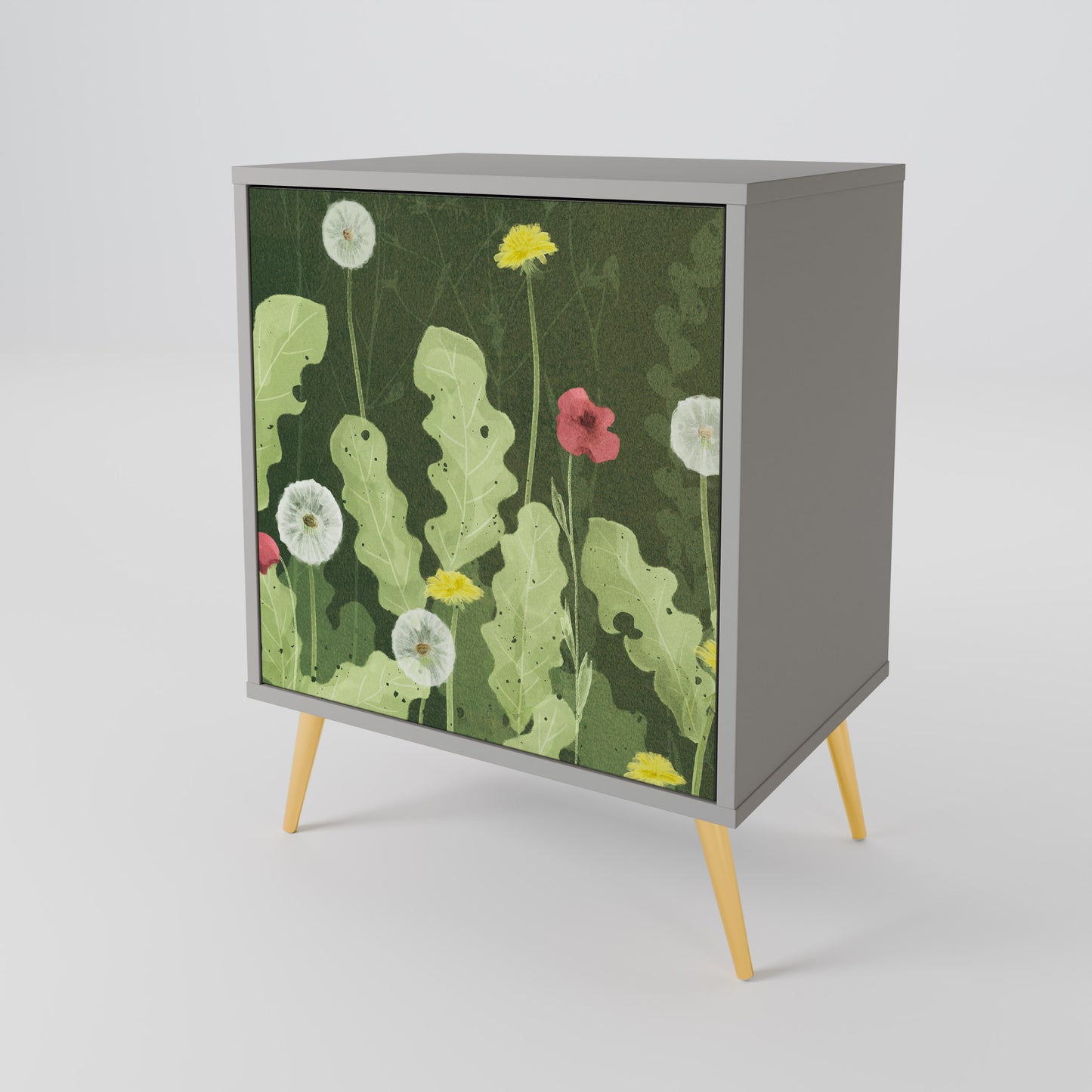 DANDELION AMUSE 1-Door Sideboard in Grey Finish