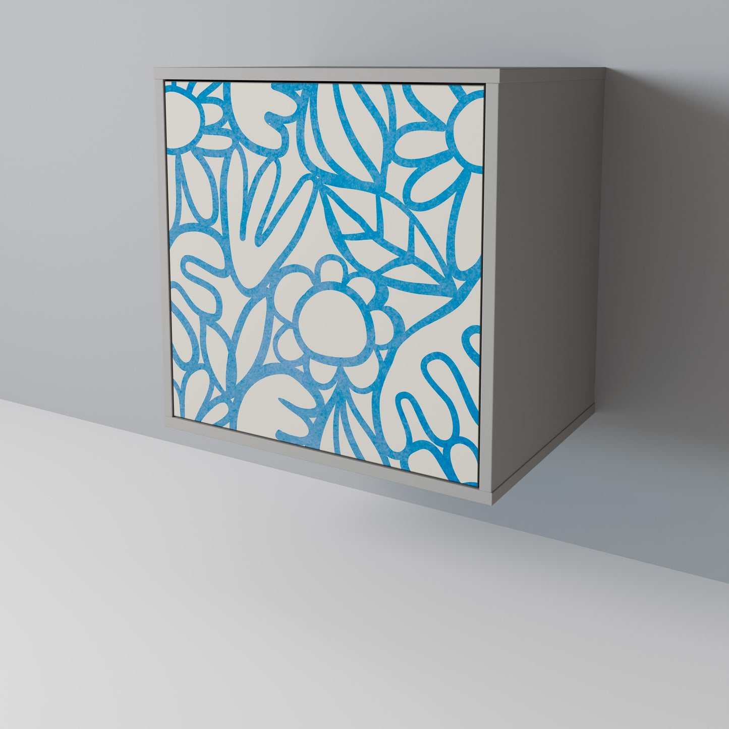 BLOOMY MORNING 1-Door Sideboard in Grey Finish