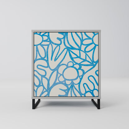 BLOOMY MORNING 1-Door Sideboard in Grey Finish