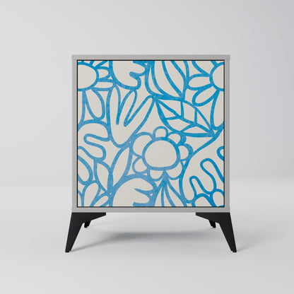 BLOOMY MORNING 1-Door Sideboard in Grey Finish