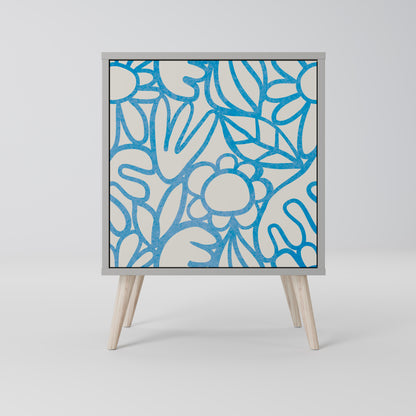 BLOOMY MORNING 1-Door Sideboard in Grey Finish