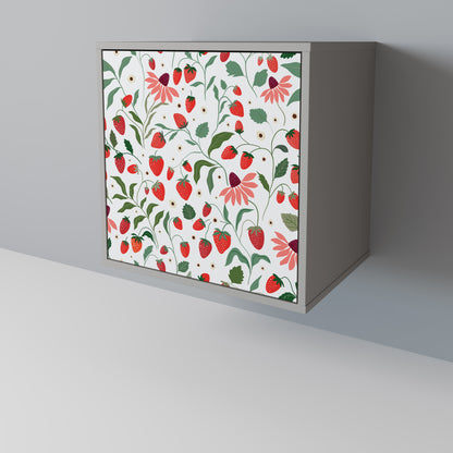 FLOWERS AND STRAWBERRIES 1-Door Sideboard in Grey Finish