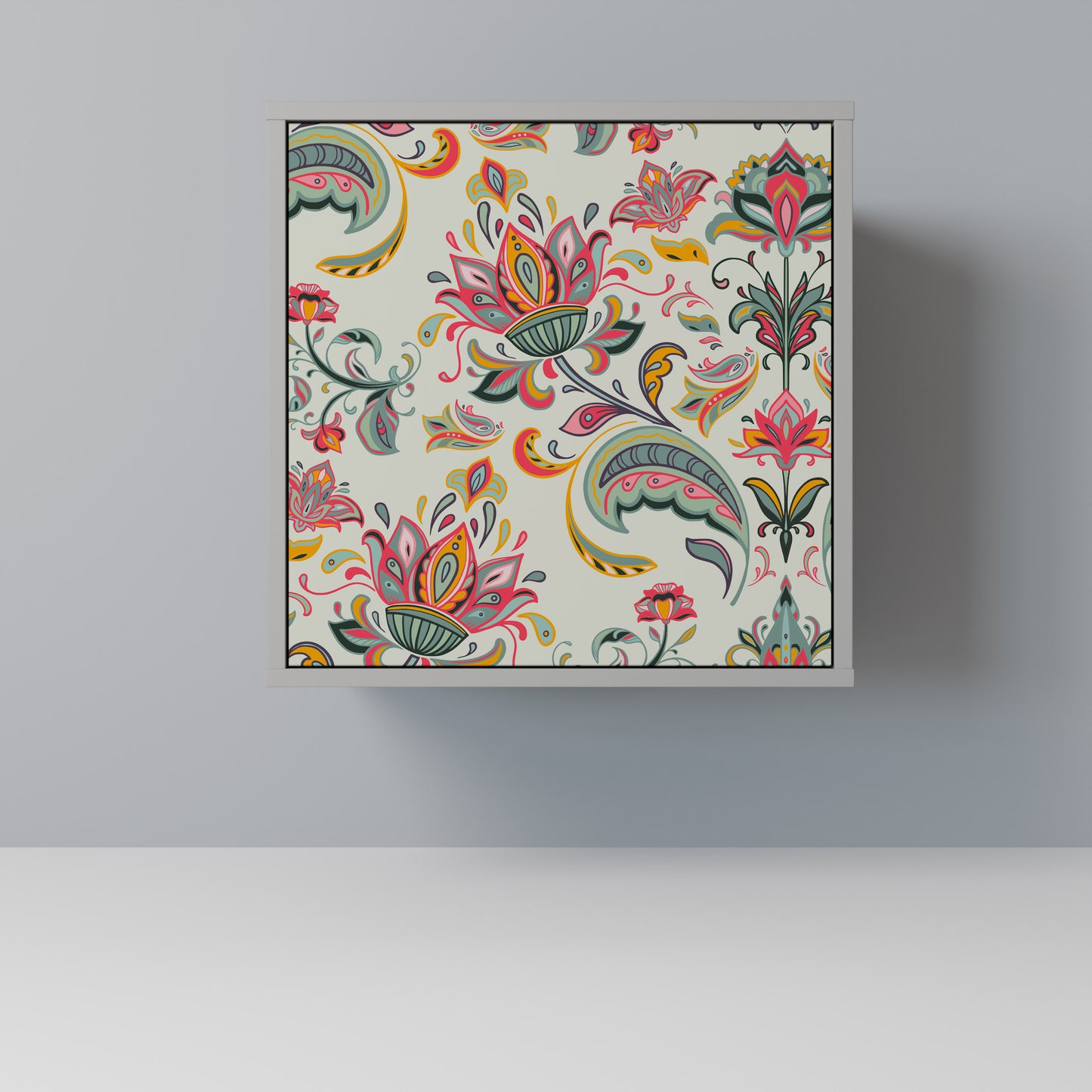 ORGANIC FOLKLORE 1-Door Sideboard in Grey Finish